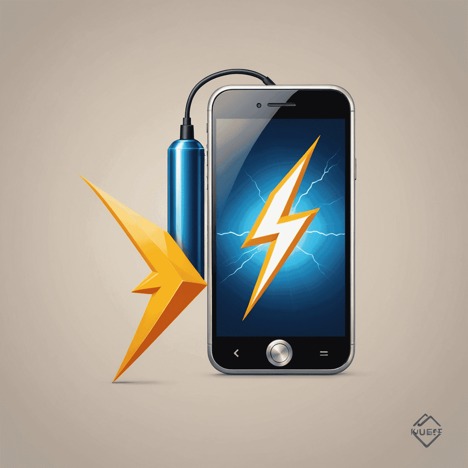 KuwFlex logo featuring a stylized mobile phone with a lightning bolt, symbolizing fast recharge services